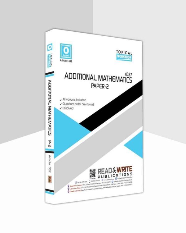 382 Add Mathematics O Level Paper-2 Topical Workbook By Editorial Board